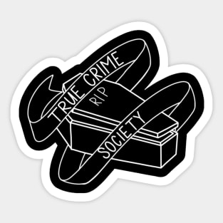 True Crime Society Coffin White Sticker